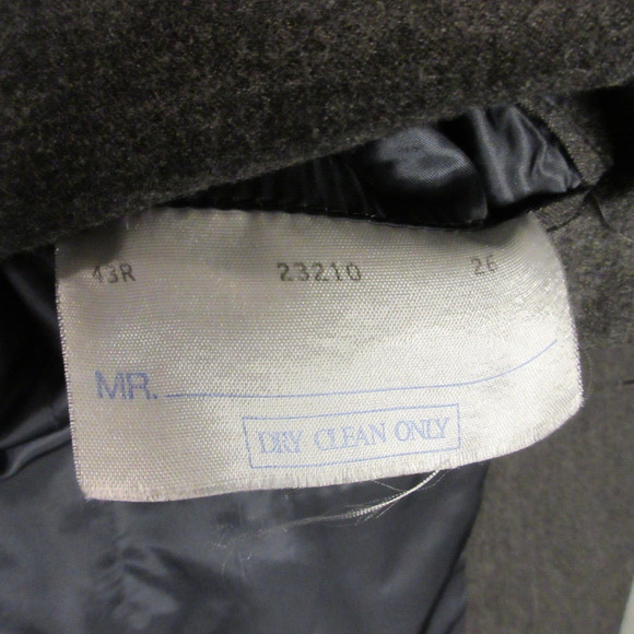 VTG Polo Ralph‎ Lauren Blazer Suit Jacket 43R USA Union Made Wool Solid Gray - Picture 5 of 14